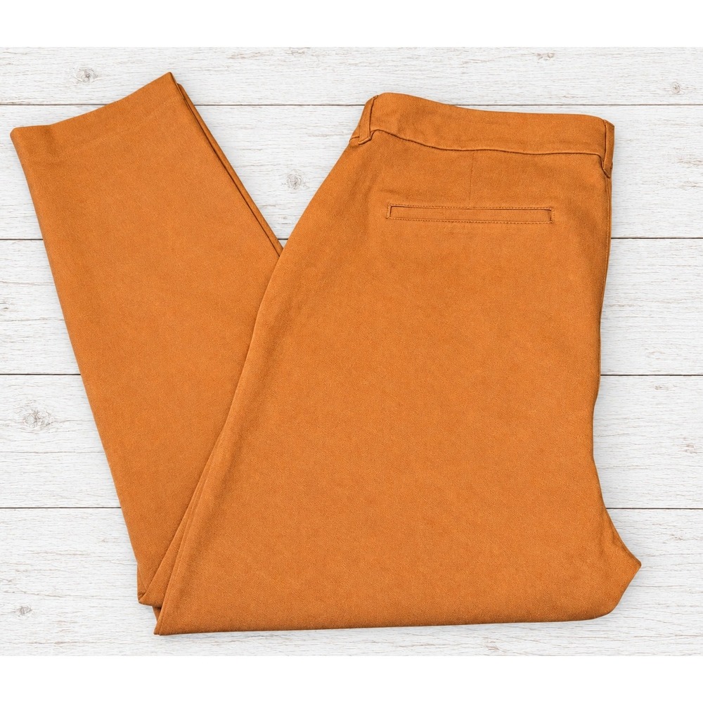 Old Navy High-Rise Pixie Skinny Secret-Smooth Pockets Burnt Orange Trousers 16